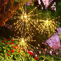 120200led solar light outdoor diy fairy fireworks led string light waterproof 8 modes decorated shop holiday party garden light