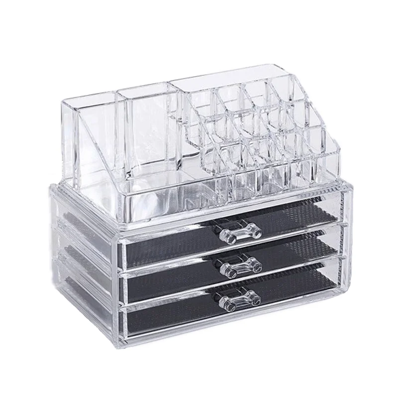 

Desktop Makeup Organizer Jewelry Cosmetic Drawer Storage Box Home Office Organizer Transparent Holder organizador maquillaje