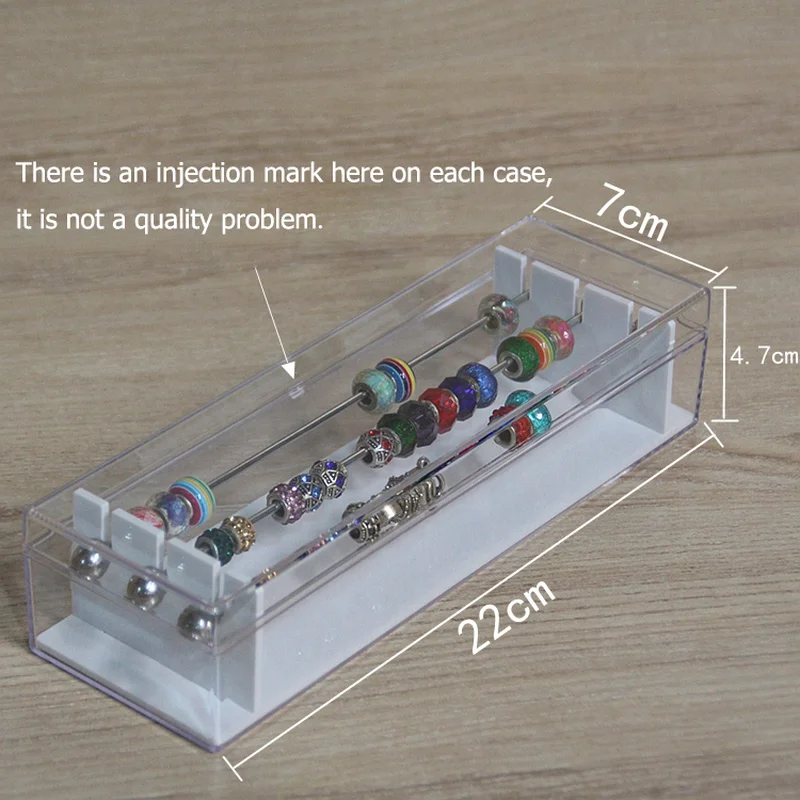 Trollbeads Storage Display Box Jewelry Beads Bars Travel Carrying Case Pandora Bracelet Charms Organizer Holder Tray with Cover