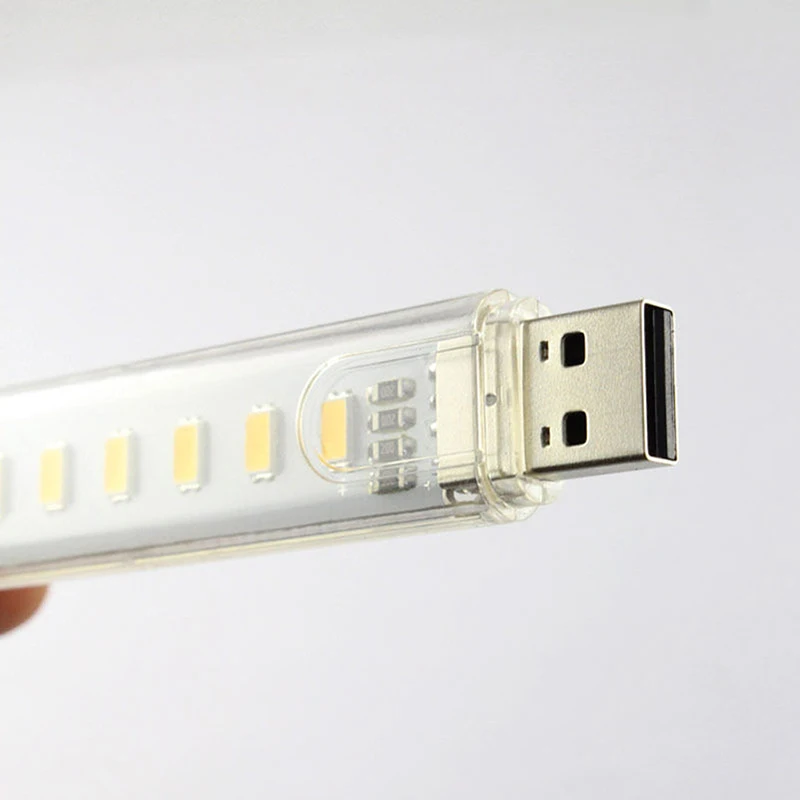 Портативный светодиодный мини светильник USB 5 В 8 SMD 5730 настольная лампа книжный