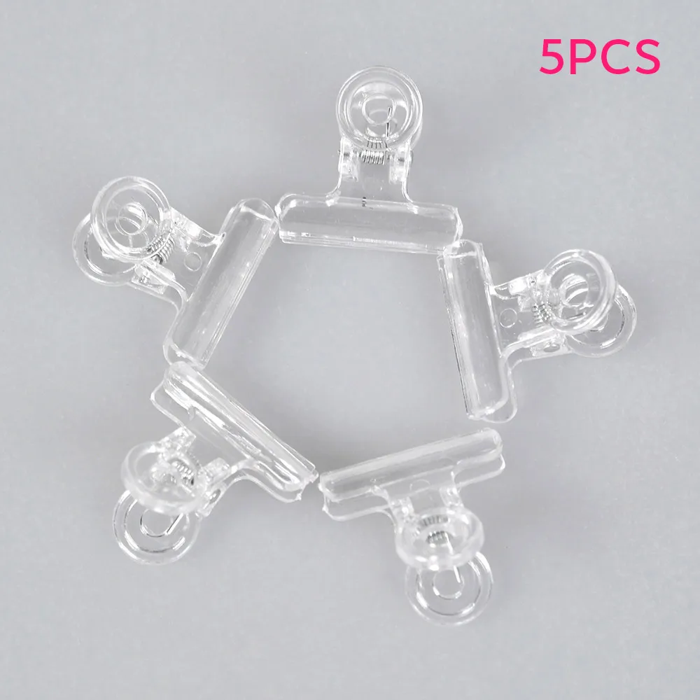 Clear 5pcs 5 шт. C изогнутые зажимы для ногтей для наращивания ногтей для УФ-геля DIY для ногтей Акриловые Гвозди Многофункциональный инструмент - Цвет: Clear 5pcs