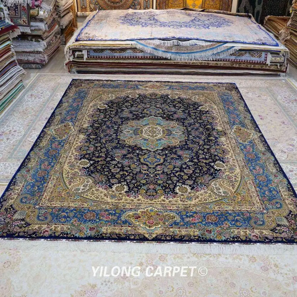Goede Yilong 9 'X 12' Blauwe Klassieke Handgemaakte Kleed Grote Vantage Perzische Handgemaakte Tapijt (TJ127A)