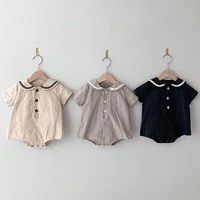 summer spot cheap childrens clothing unisex cotton short sleeved triangle romper