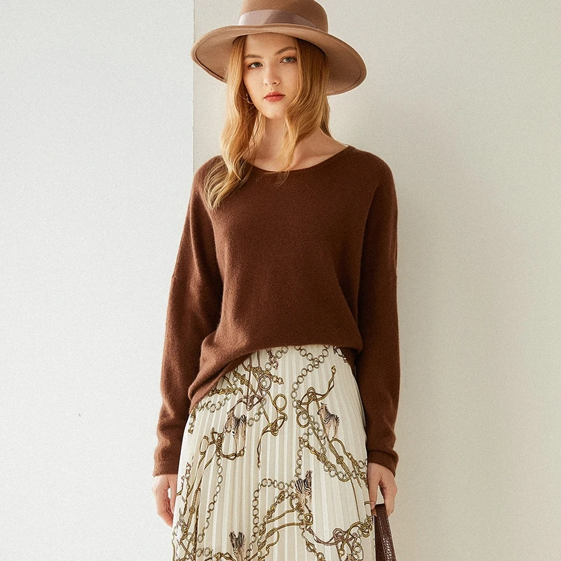 Женский кашемировый пуловер джокер из чистого кашемира Осень-зима | Женская