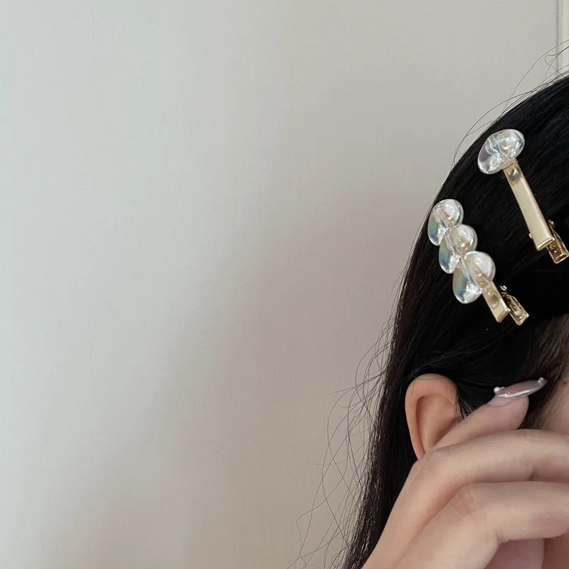 

Korea 2021 New Love Resin Flower Pearl Set Clip Bangs Ins Sweet Temperament hair accessories for girls Women's hairpin