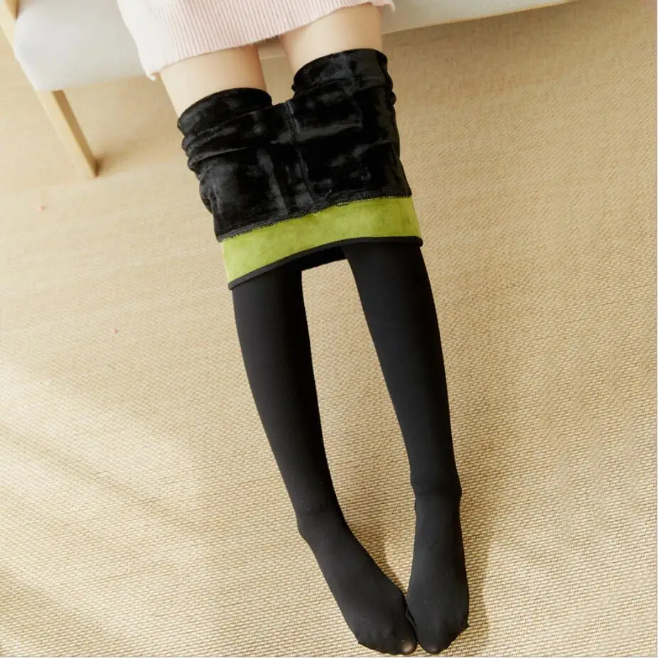 

330g winter thicken plus velvet plus size warm black skin tights women pantyhose sexy rajstopy collant femme Leggings thick 574