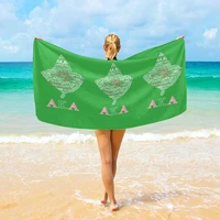 green aka printed beach towel summer swimming surfing quick drying bath towel water sports sunscreen shawl shade blanket