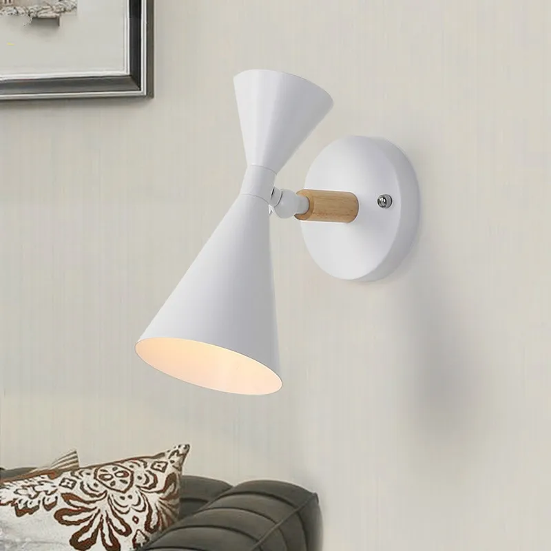 Скандинавская настенная лампа s вращающийся простой светильник железный