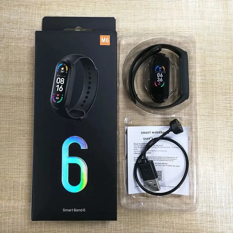 Смарт-часы MI Band 6 цветные мини-часы для фитнеса влагозащита IP67 модные женские часы