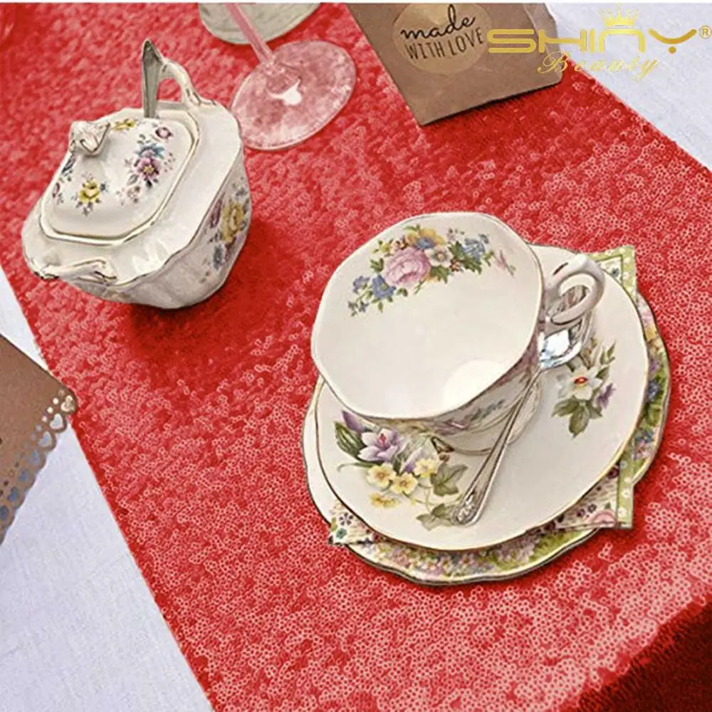 12x72-дюймовый настольный бегун с блестками красные бегуны рождественские