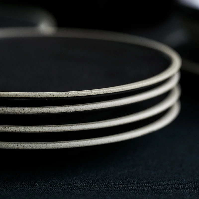 Керамическая Ретро тарелка KINGLANG двухразмерная круглая для завтрака столовая