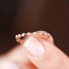 Изящное женское кольцо простой элегантный простой геометрический Мини Циркон цвета розового золота тонкие кольца на палец для вечеринки модные ювелирные изделия R029