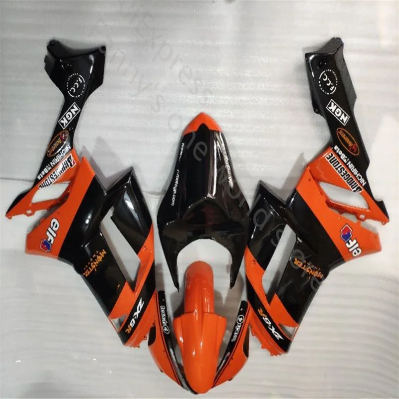 

Hot sales ABS plastic for Kawasaki ZX6R fairings 2007 2008 zx 636 07 08 orange black bodywork fairing kits