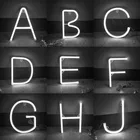 Светодиодная неоновая гирлянда с белым алфавитом, сказочные огни с надписями, гирлянда с питанием от USB, настенное украшение для спальни, Рождественское украшение