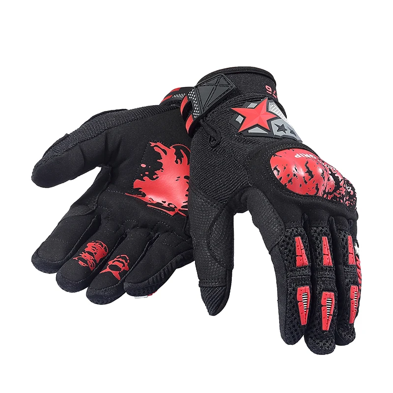 DUHAN мотоциклетные перчатки с сенсорным экраном Guantes Moto перчатки для мотокросса Guanti дышащие гоночные Мотоциклетные Перчатки - Цвет: DS-76 Red