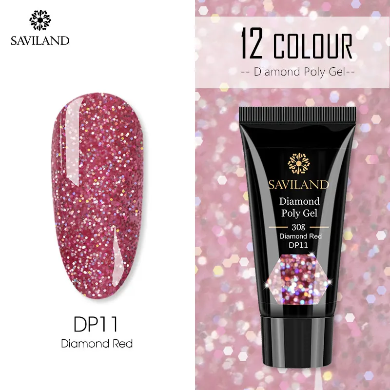 30ml DP11 Saviland 30 мл Гель-лак акриловый полигель изменение температуры многоцветный Алмазный полигель для ногтей быстрое строительство УФ-набор для ногтей - Цвет: 30ml DP11