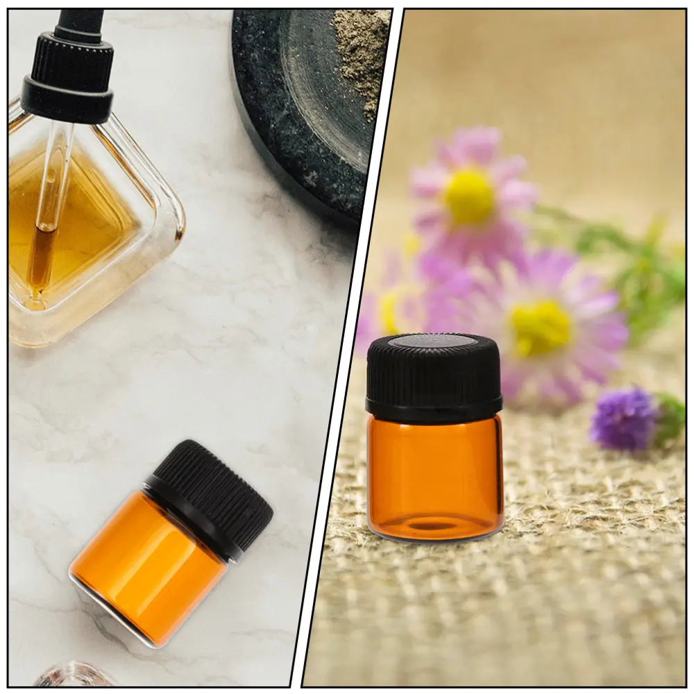 24Pcs Glass Essential Oil Bottles with Perforated Plug Reagent Brown | Красота и здоровье
