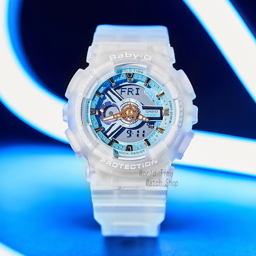 Набор женских наручных часов Casio baby-g прозрачные водонепроницаемые часы |