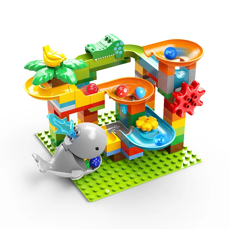 Duploed Marble Run строительные блоки игрушки для детей 84 шт Китом дети Набор|Блочные