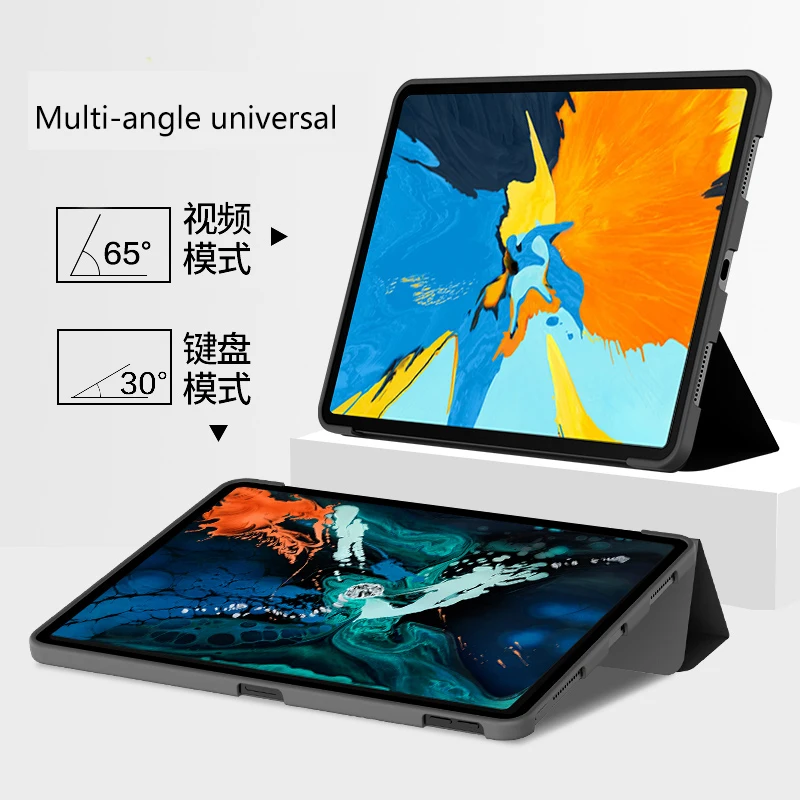 Чехол для IPad Pro, 11 дюймов, из искусственной кожи, мягкий силиконовый чехол на заднюю панель, ультратонкий светильник, трехслойный смарт-чехол для IPad Pro, 11 дюймов, Fundas