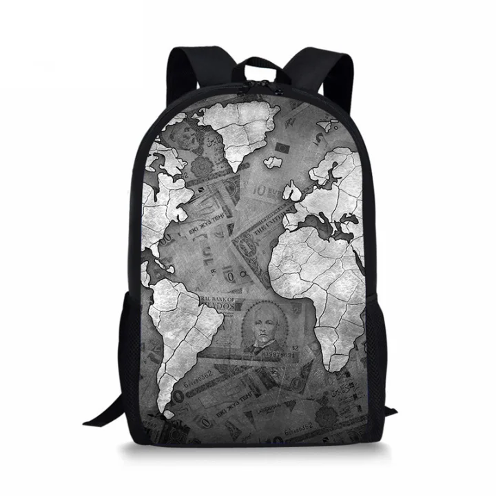 Модные дорожные школьные ранцы для студентов, винтажные рюкзаки с картой мира для подростков, школьные сумки для книг для девочек и мальчик...