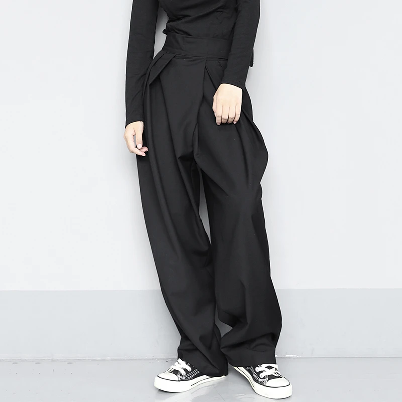 LANMREM Мода 2021 осень крутая уличная одежда свободные брюки для похудения большого