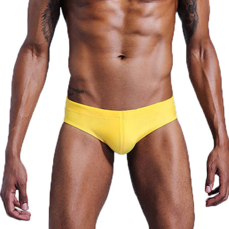 

Push pad low waist men sexy swimwear swim trunks 2021 new men swim briefs bikinis beach surf swimming pool swimsuit beachwear