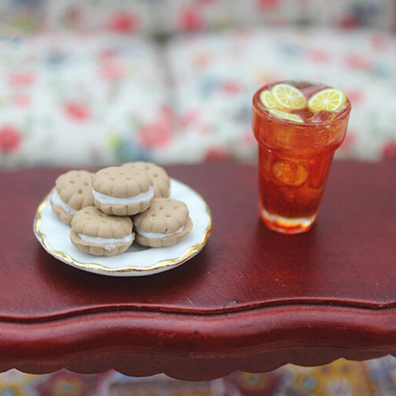 

9 шт. 1/12 Миниатюрные аксессуары для кукольного домика, имитация сэндвич-печенья, еда, модель десерта, игрушки для кукольного домика, декор ме...