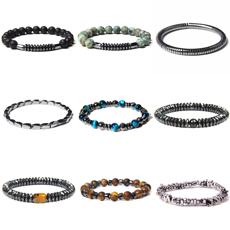 Браслеты из гематита неправильной формы для мужчин и женщин ювелирные украшения