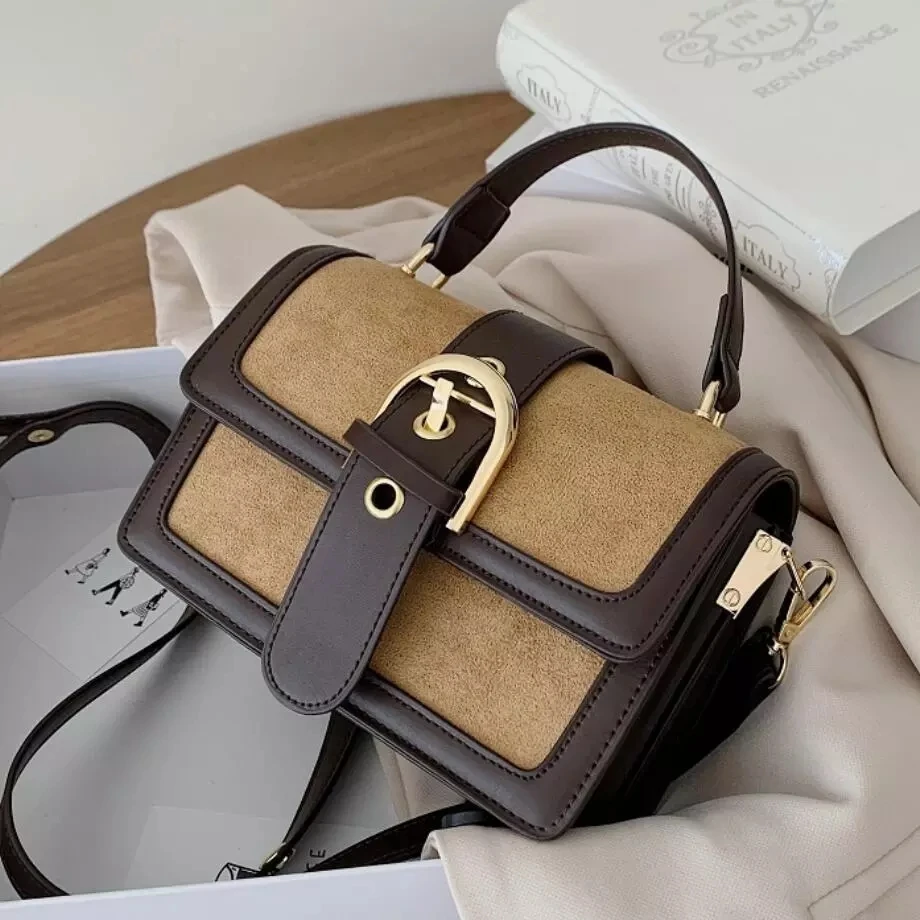 

Vintage Square Tote bag 2020 Fashion New High quality Matte PU Leather Women's Designer Handbag Lock Shoulder Messenger Bag