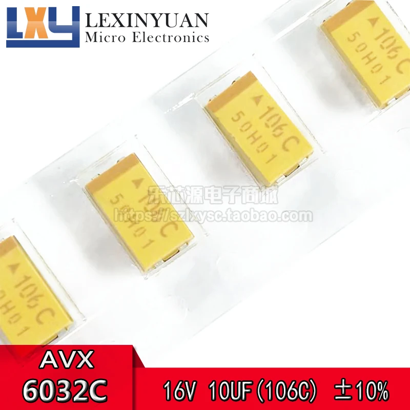 50 шт. Танталовые Конденсаторы AVX 6032C оригинальные Тип 16V 10 мкФ (106C) 10% TAJC106K016RNJ