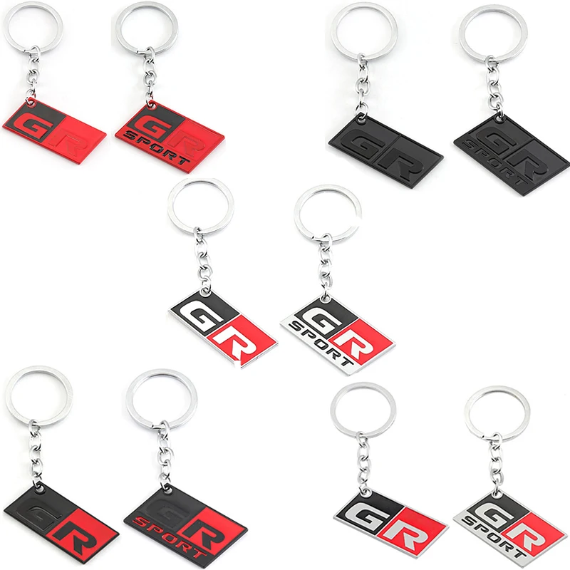 

GR Sport Logo Car Key Ring Metal Keychain For Toyota Corolla YARiS GRMN SUPRA 86 Prius Harrier Camry Car Key Pendant