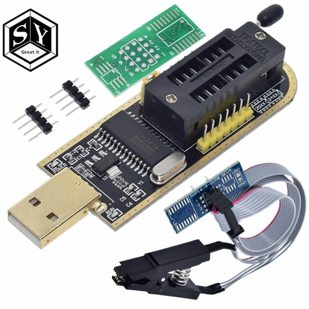 1 шт. отличная умная электроника CH340 CH340G CH341 CH341A 24 25 серия EEPROM флэш-память биос USB программатор с программным обеспечением и Драйвером