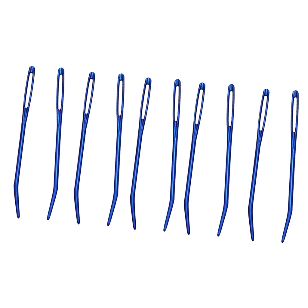 10 шт. алюминиевый Вязание штопки большой глаз Blent иглы пряжа гобелен с изогнутым