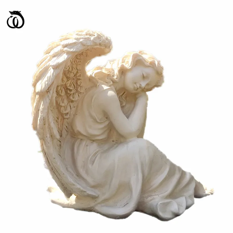 

WU CHEN длинный Европейский Садовый цветок Крылья Ангела Художественная Скульптура вилла парк статуэтки полимерное ремесло садовый двор Деко...