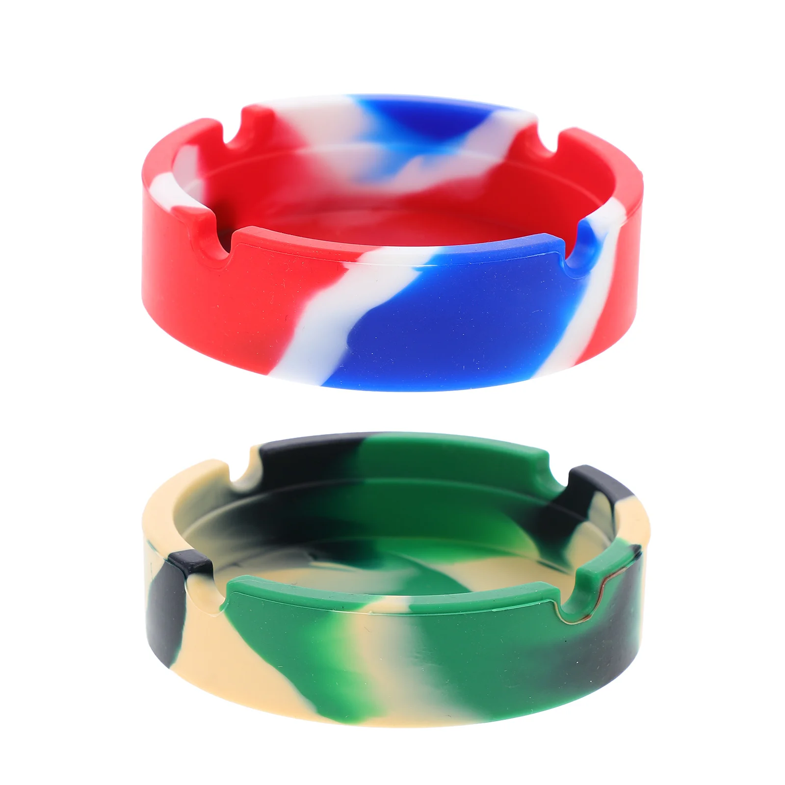 

2pcs Creative Mixed Color Soot Trays Camouflage Soot Trays Silicone Soot Trays