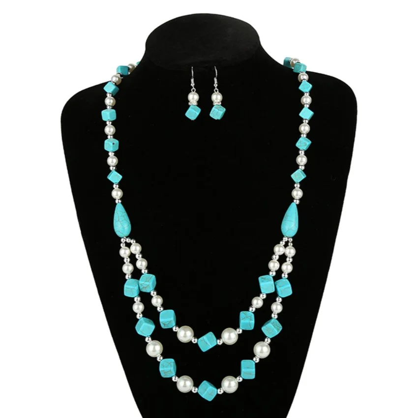 FYJS уникальные наборы драгоценностей Посеребренная Геометрическая подвеска