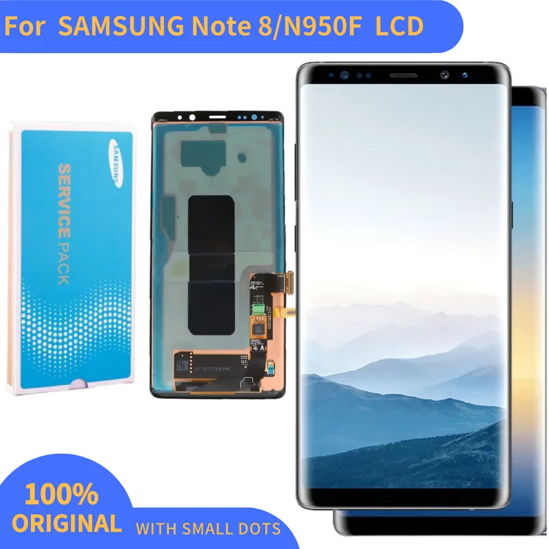 

Original AMOLED Display For Samsung galaxy Note 8 Lcd N950 N950D N950U Touch Screen Digitizer Assembly with Frame For Black Dots