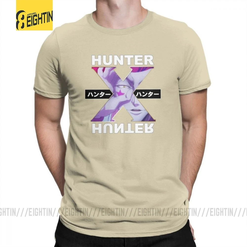 Hunter X Hunter футболки Hisoka очищенные хлопковые футболки с круглым воротником классические уличные футболки с коротким рукавом мужские комиксы плюс - Цвет: Хаки
