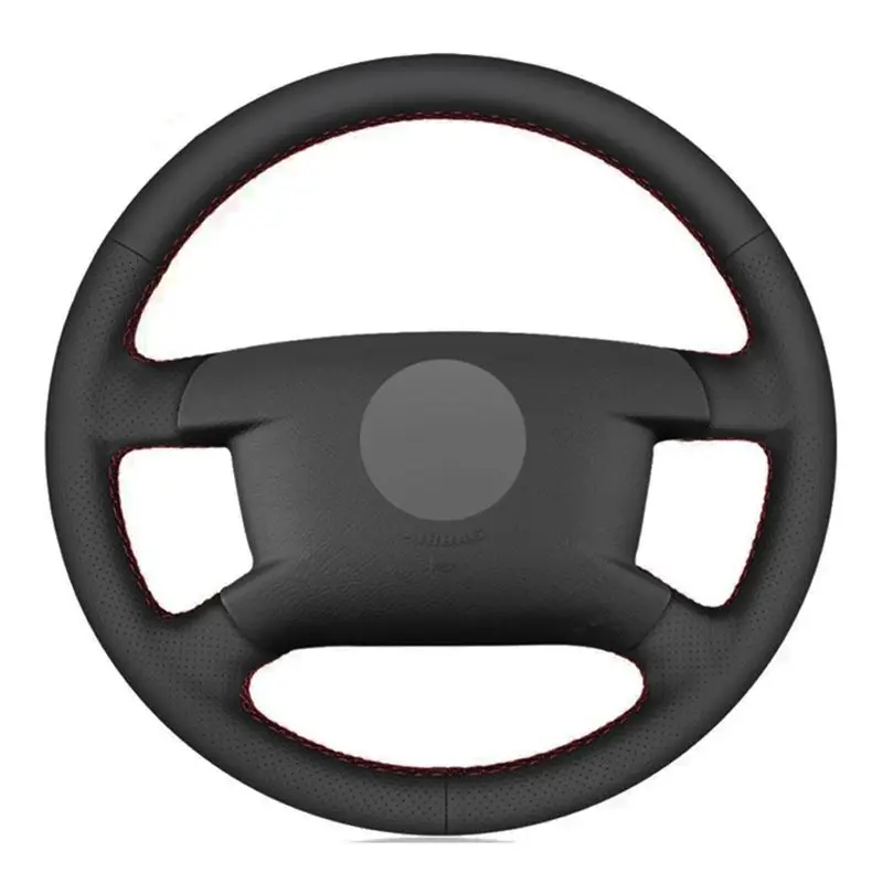 Чехол рулевого колеса автомобиля мягкая черная искусственная кожа для Volkswagen VW
