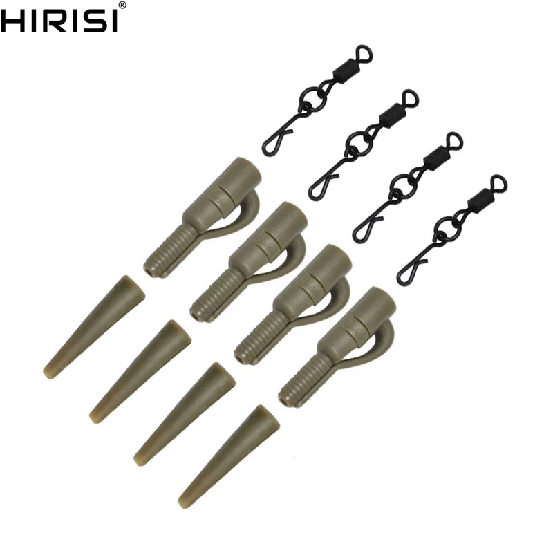 

10 Sets Carp Fishing Chod Rig Kit Quick Change Swivel Snaps Safety Lead Clips Carp Terminal Tackle