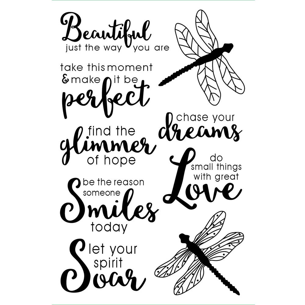 Прозрачный силиконовый штамп с красивой стрекозой/печать для скрапбукинга