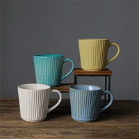 250400ml japanese retro coffee mug ceramic heat resistant milk oatmeal mug office water cup teacup microwave safe couple cup