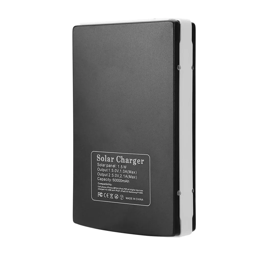 Portable Solar Power Bank 50000mAh Bateria External Dual USB LED Mobile Phone Battery Charger Backup Powerbank | Мобильные телефоны