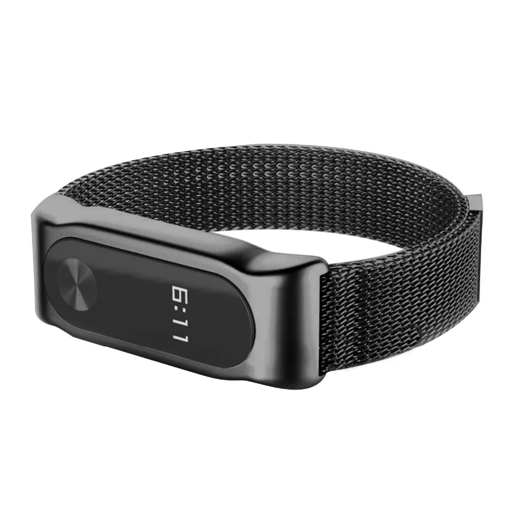 Металлический ремешок Gosear для наручных часов с магнитной кнопкой Xiaomi Mi Band 2 Miband