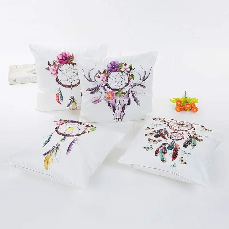 

Satin Simulation Silk Dream Catcher Pillow Case Sofa Home Decor Cushion Cover