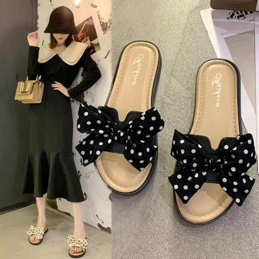 

Slippers Women's All-match Fashion Bow Holiday Beach Slippers Shoes Non-Slip Slippers House Slippers House Shoes Anti-Slip