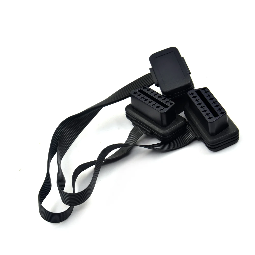 Плоский + тонкий 16Pin OBD 2 удлинитель для головок OBD2 16 Pin ELM327 Мужской Двойной Женский