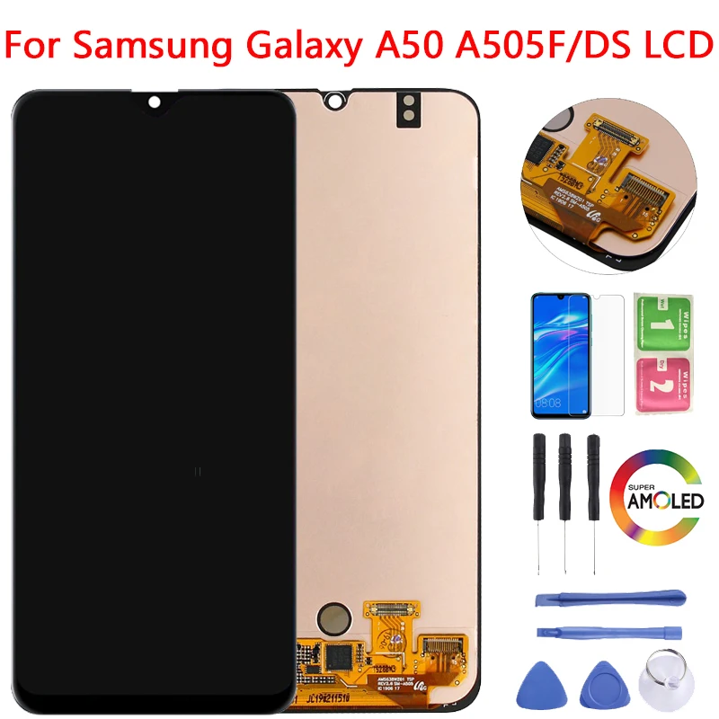 Оригинальный ЖК дисплей AMOLED A50 для Samsung Galaxy A505F/DS A505FD с рамкой дигитайзер сенсорный