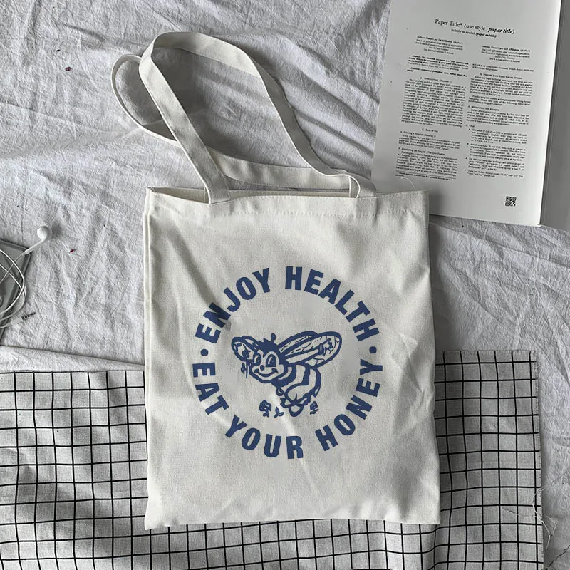 Холщовая Сумка для женщин вместительный саквояж покупок в стиле хип-хоп